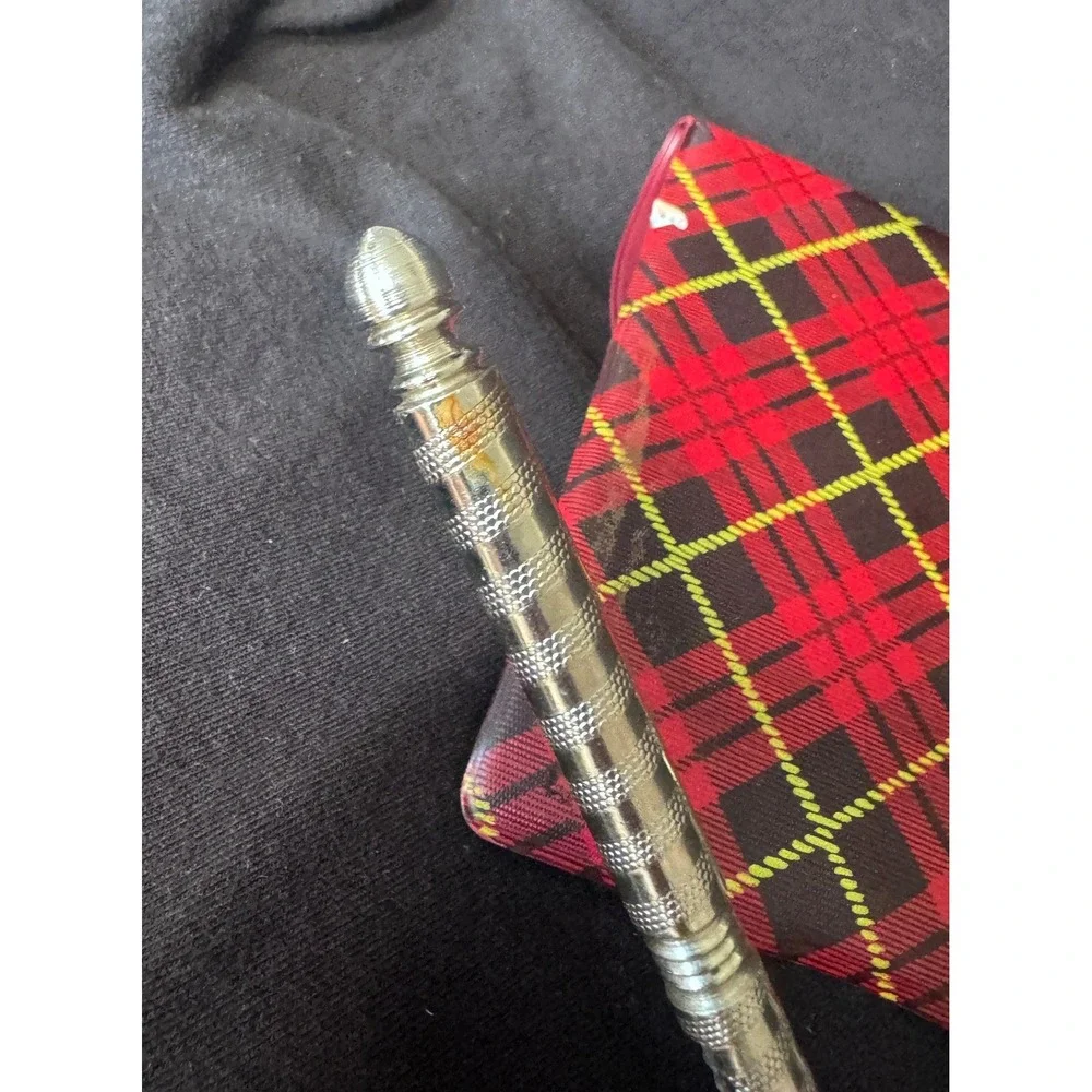 Vintage Plaid Nutcracker Set‎ 2 Crackers 6 Picks MCM Pouch